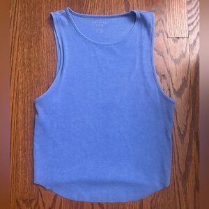 American Eagle Outfitters Ribbed Blue Tank Top Size Large